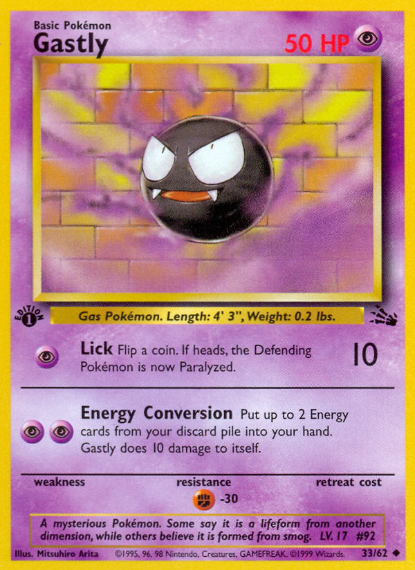 Fossil set Gastly #33/62 first edition